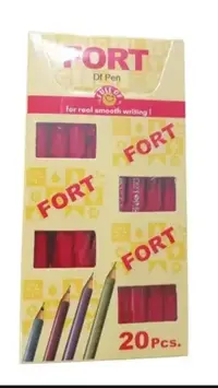FORT Stick Ballpoint Pen 20 pieces, Red,(Pack of 1)